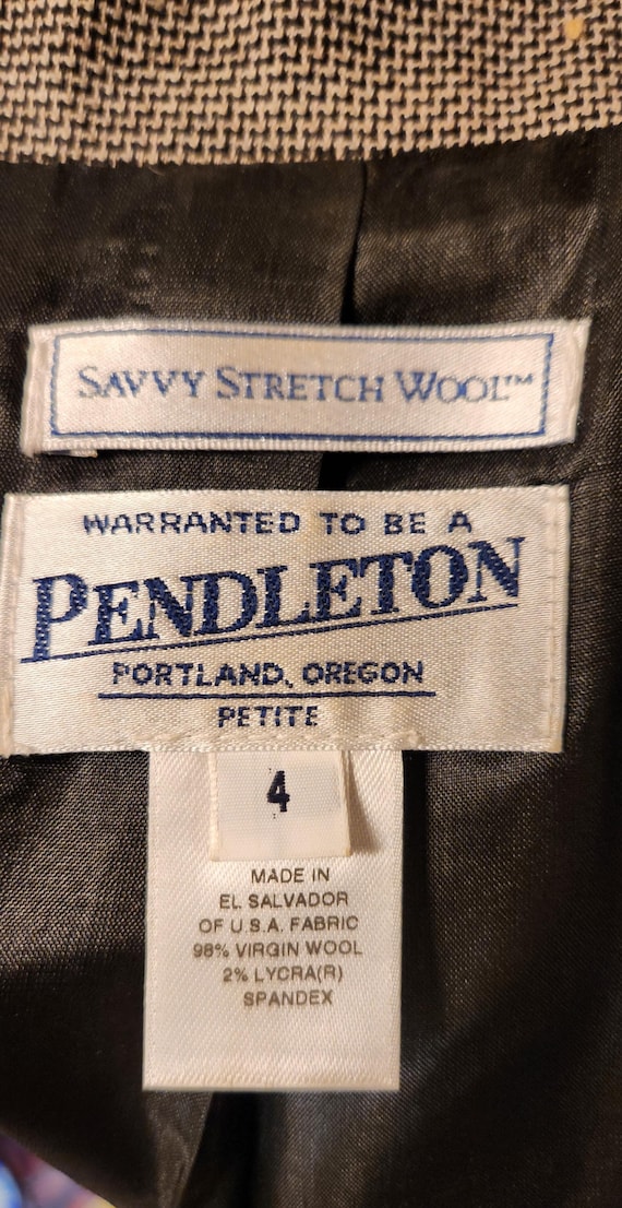 90s Pendleton stretch wool fully lined pantsuit. … - image 7