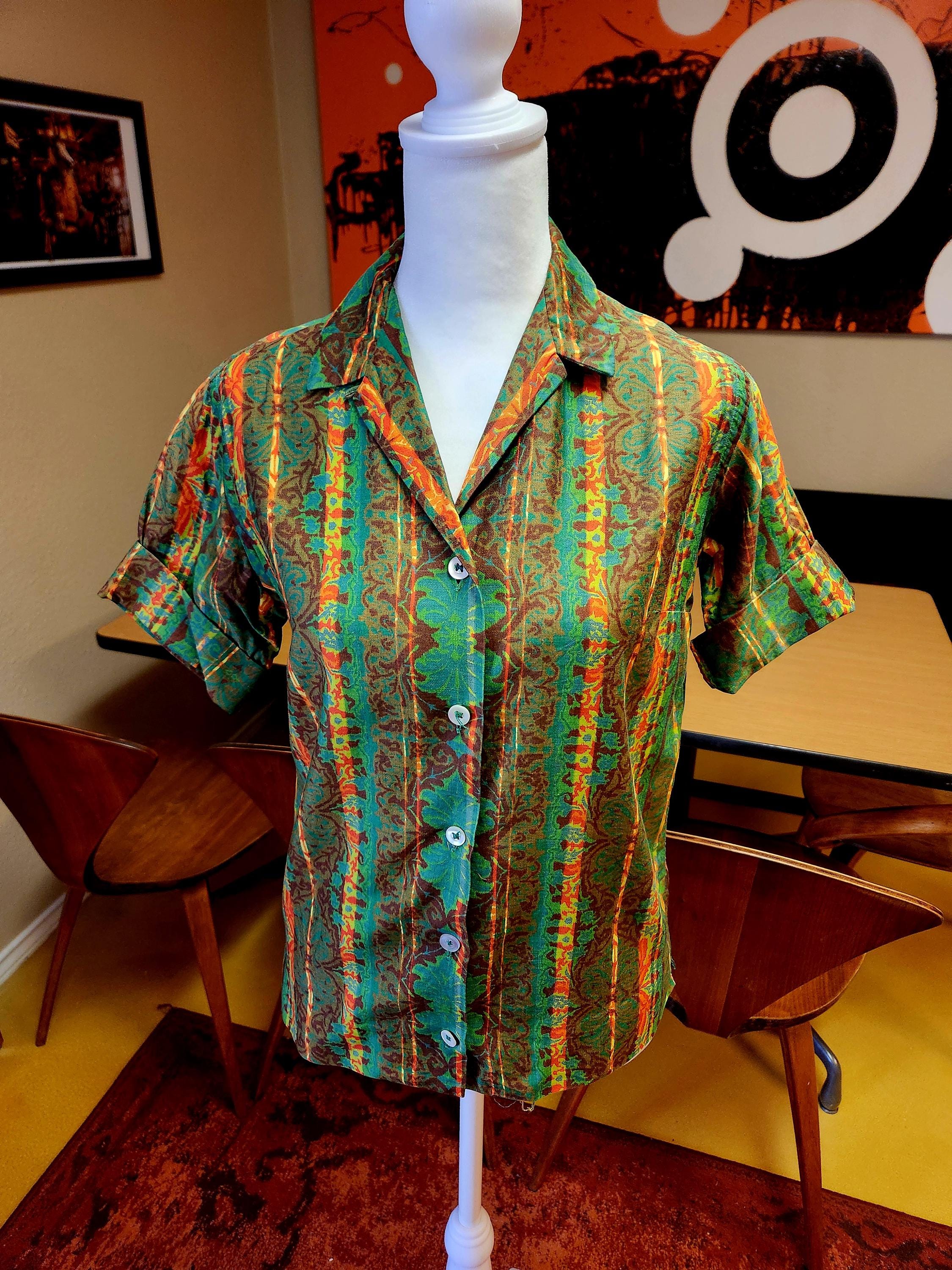 1950s Tiki Blouse - Etsy 1950s Tiki Blouse - Etsy