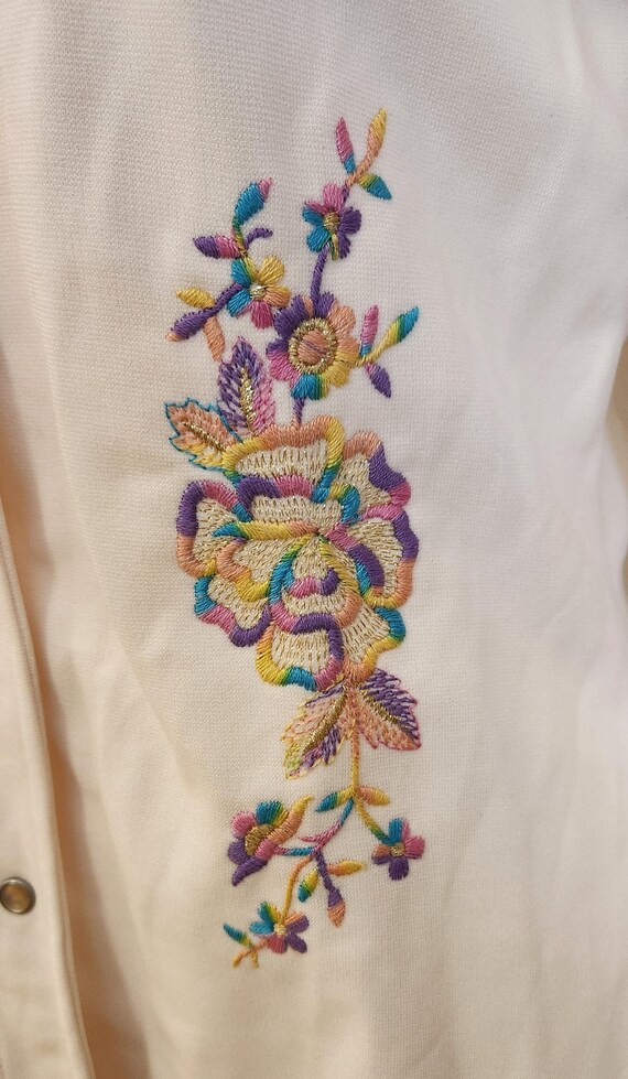 1970s H Bar C Embroidered Western Shacket - Pearl Snap Closure View 3