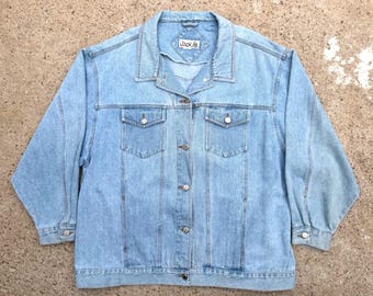 Vintage Jack Set veste en jean délavé clair USA veste oversize minimaliste des années 90