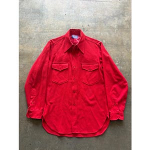 Vintage Pendleton Wool Board Shirt Red USA Made 100% Virgin Wool Button Up Large