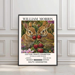 William Morris Rabbit Print, William Morris Poster, William Morris Exhibition Print, Vintage Wall Art, Textiles Art, Cottage Core Wall art