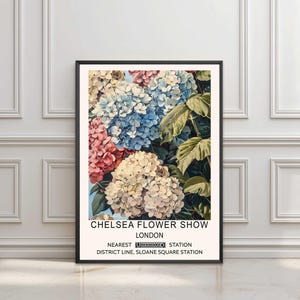 Hydrangea Flower Market Print, Chelsea Flower Show, New Home Gifts, London Travel Print