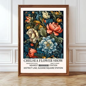 Chelsea Flower Print William Morris Print Garden Floral Art Botanical Wall Decor Vintage Flower Poster Housewarming  Mothers Day Gift
