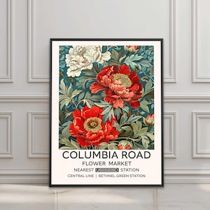 Flower Market Print, London Print, Vintage Floral Wall Art, Garden Wall Art, Baroque Wall Art, William Morris Print, Victorian Wall Art