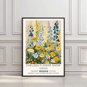 Flower Market London, Floral Print, Chelsea Flower Show, Flower Market Art Print, Floral Wall Art Decor, Garden Art,  Floral Birthday Gift