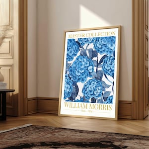 William Morris Print, Hydrangea Print, Flower Market Print, Floral Wall Art, Grandmillenial Art, Victorian Floral Print, Botanical Wall Art