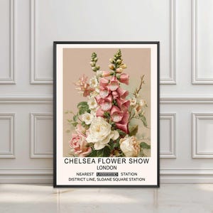 Flower Market Print, William Morris Print, Vintage Flower Print, Vintage Botanical Wall Art, London Flower Market, Chelsea Flower Show