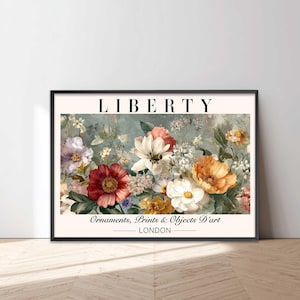 Liberty London Print, Floral print, Vintage Botanical Poster, London Heritage Print Vintage Floral Wall Art, Exhibition Poster, Art Gift