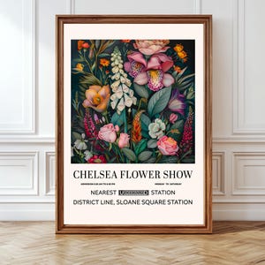Chelsea Flower Market Floral Wall Art Print William Morris Style Vintage Botanical Poster  Decor Garden Print Tropical Flower Illustration
