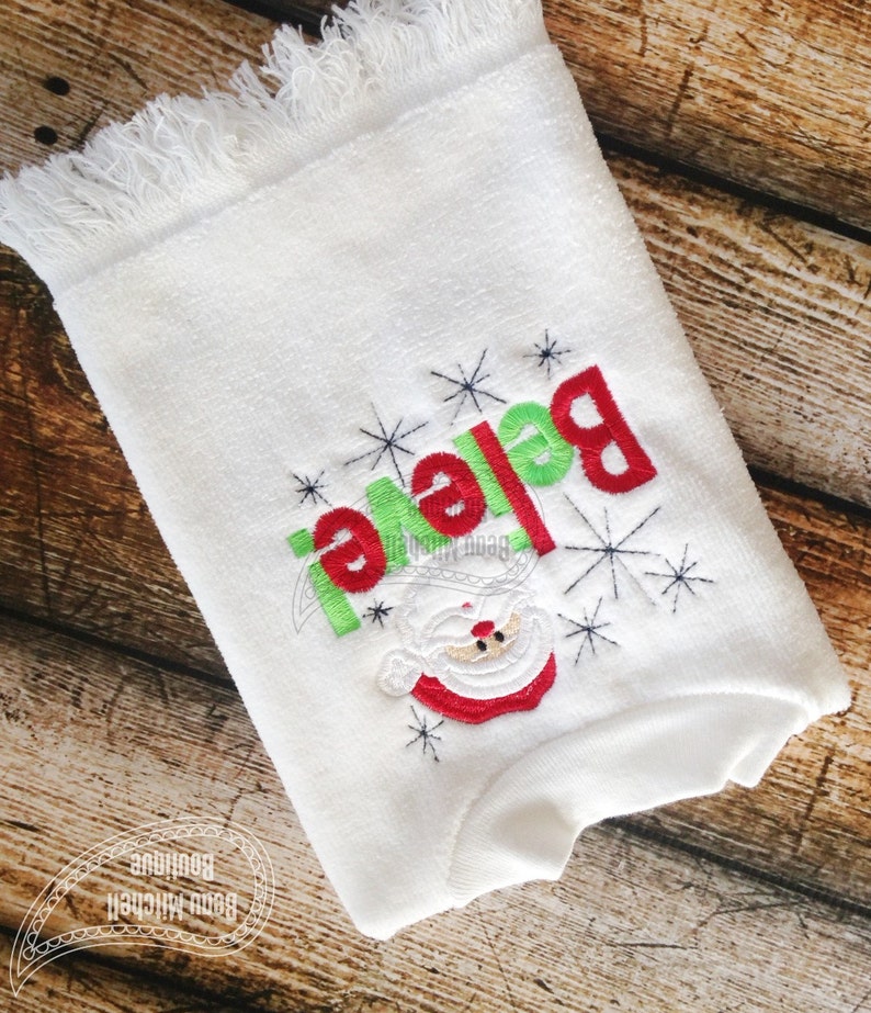 Santa believe applique embroidery design  etsy