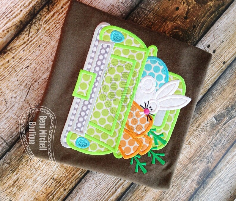 Easter truck applique embroidery design  etsy