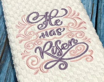 He has Risen embroidery design