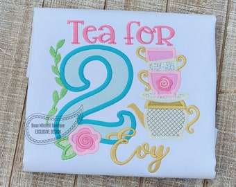 Tea for 2 applique design