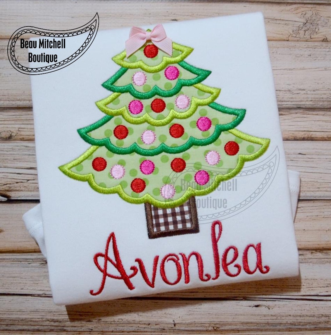 Christmas Tree Applique Embroidery Design Etsy