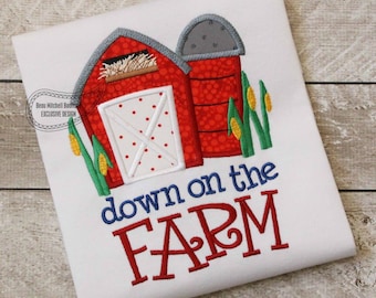 Down on the farm applique embroidery design