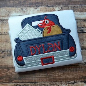 Appliqué vrachtwagen met langoesten