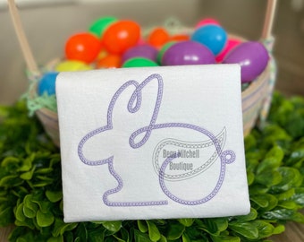 Easter bunny silhouette embroidery design