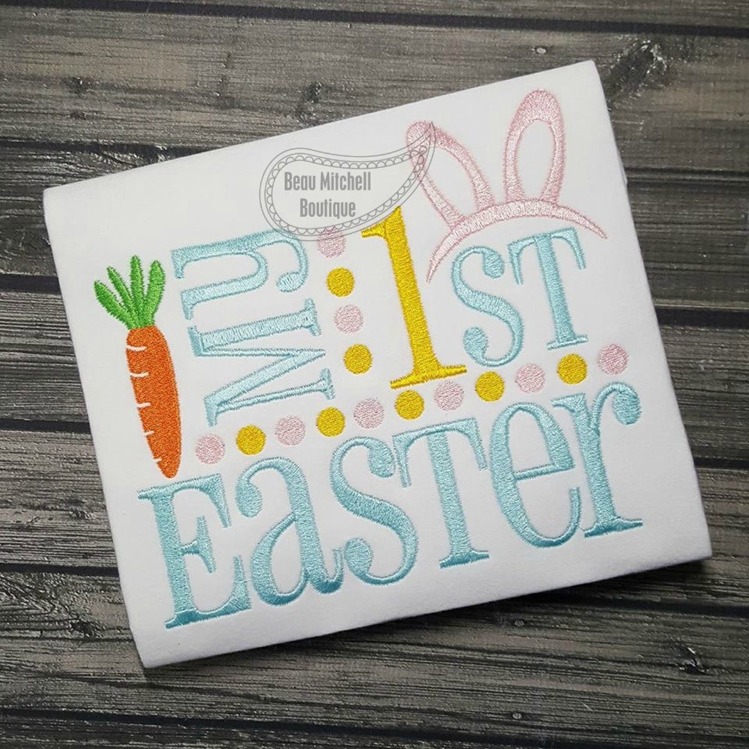 My 1st Easter Bunny Ears Embroidery Design Etsy