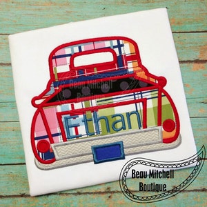 Retro Plain Truck applique embroidery design