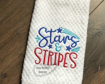 Stars and stripes embroidery design