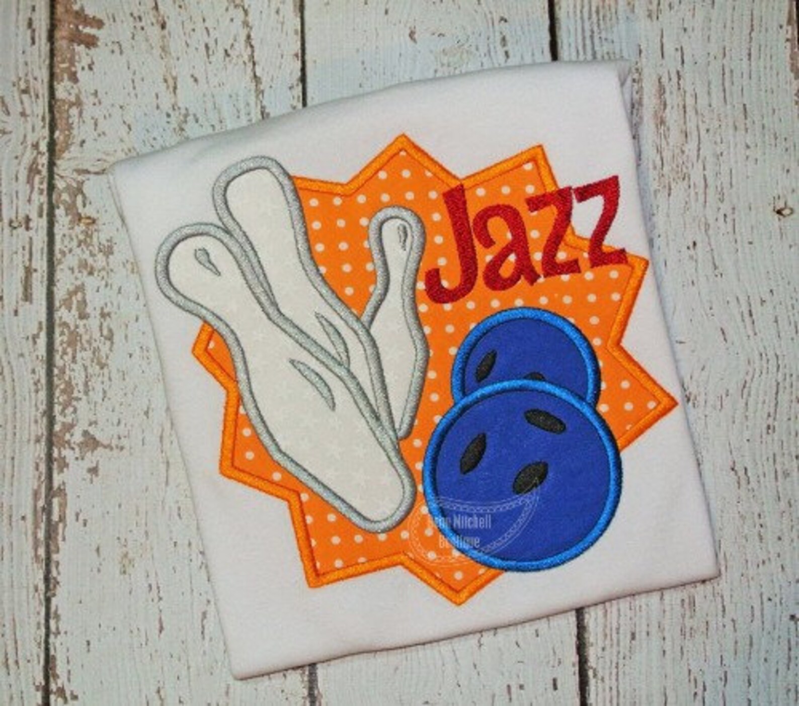 BOWLING Applique Embroidery Design Etsy