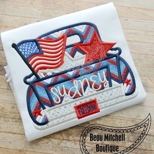 4th of july flip flops iron on applique