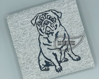 Pug Body embroidery design