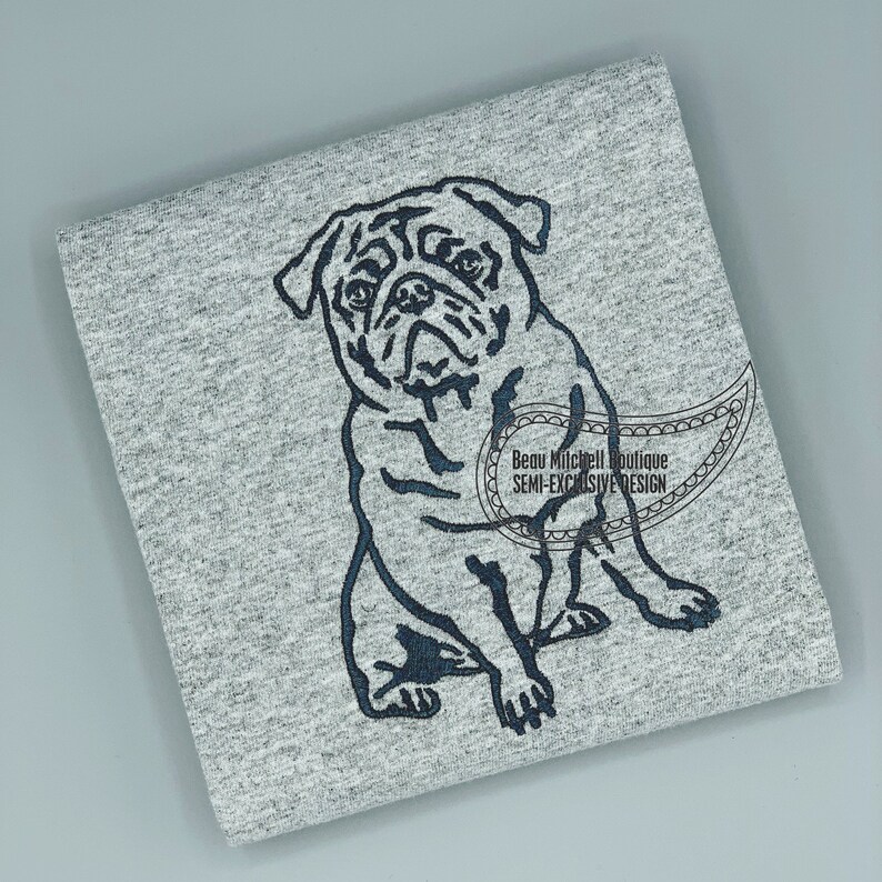 Pug Body embroidery design image 1