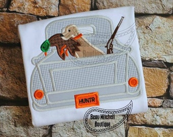 Duck hunting truck applique embroidery design