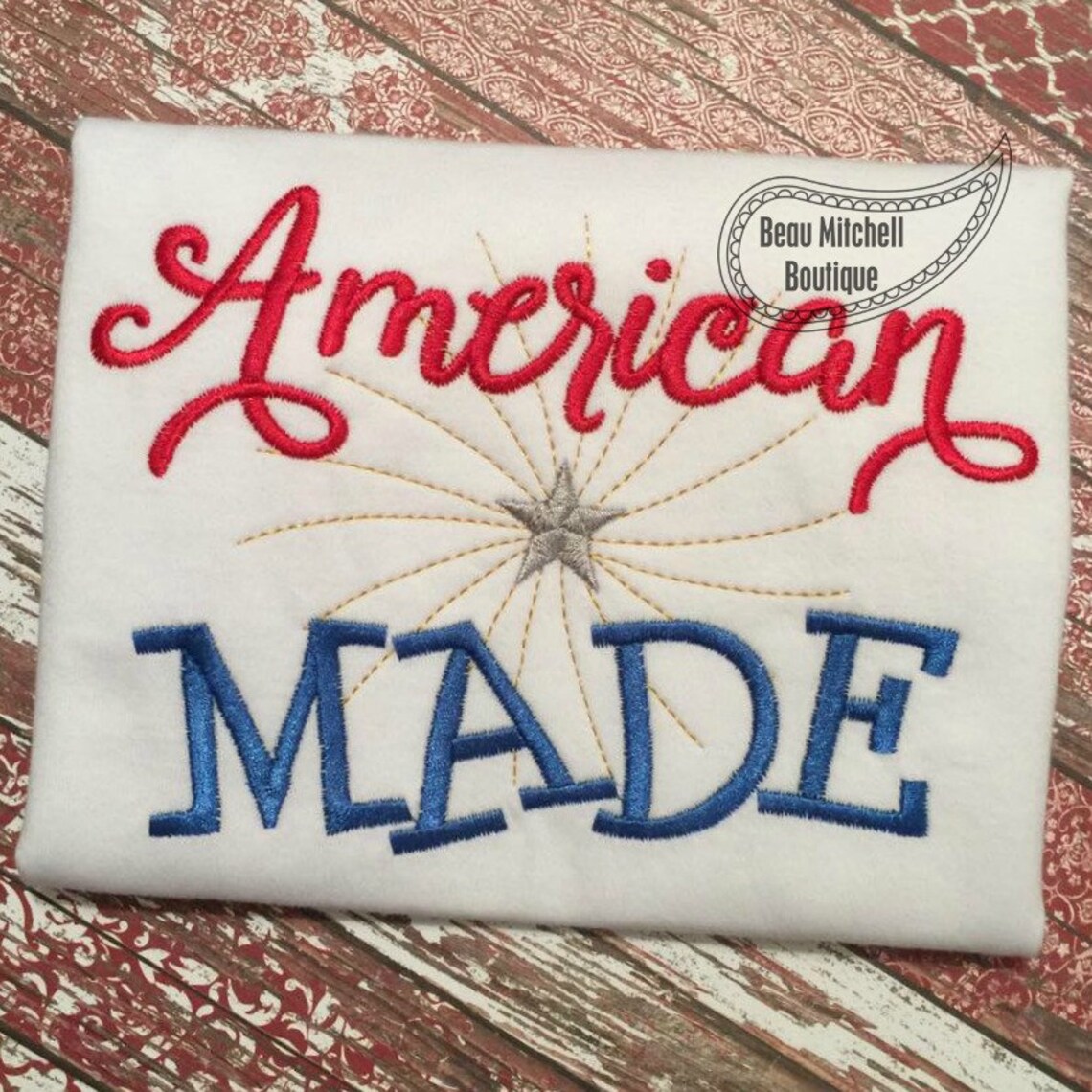 American Made embroidery design Etsy
