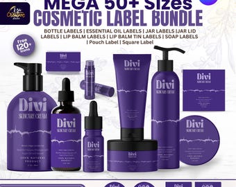 Editable Cosmetic Label Mega Bundle, DIY Beauty Product Labels (Canva)