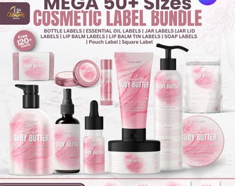 Editable Cosmetic Label Template | Custom Body Butter & Skincare Labels | Stylish Jar Label Design | DIY Product Branding