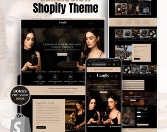 CandleGlow Shopify Theme – Luxury Black Candle Store Home decor brands Website Template