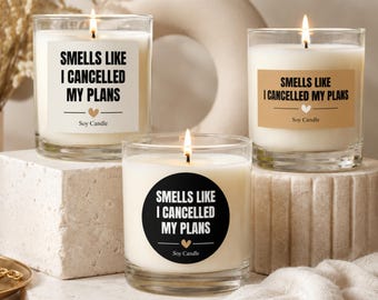 Funny  Editable Modern Candle Label Bundle, Smells Like I Cancelled My Plans, Printable Soy Candle Stickers, Branding Labels