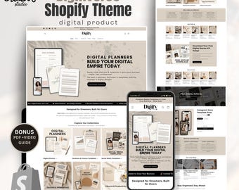Shopify Theme Digital Product | Digifyverse Website Template for Coaches & Planners