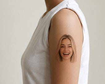 Funny Custom Face Temporary Tattoos, Retro Bachelorette Party Favors, Photo Tattoo