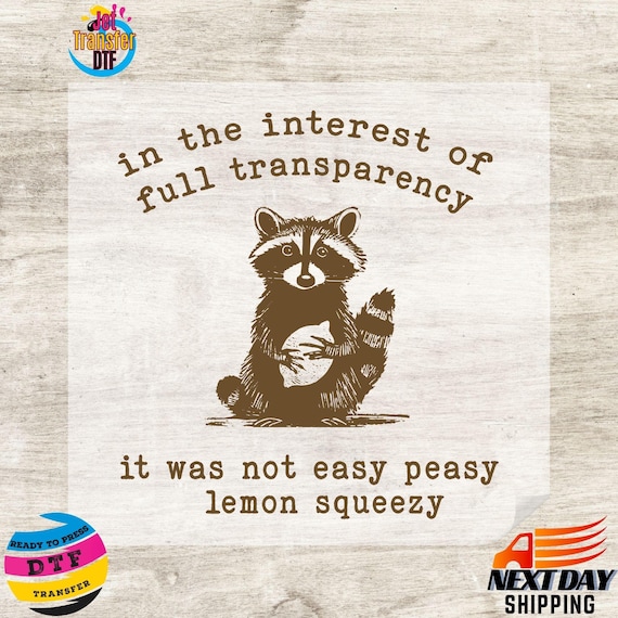 Funny Sarcastic Racoon DTF Transfer: Ready To Press