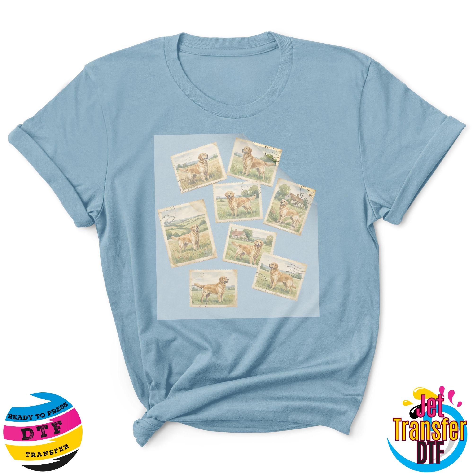 Golden Retriever Stamp DTF Transfer, Ready to Press Dog Mom Gift (gang ...