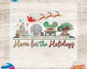 Christmas Cartoon Gang DTF Transfer: Magic Kingdom Holiday Print