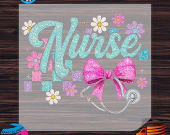 Floral Stethoscope Nurse DTF Transfer: Ready To Press Heat Transfer