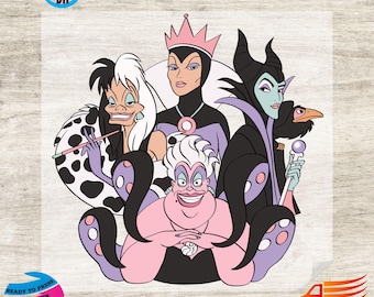 Disney Villains Walt Disney DTF Transfer, Disneyland Bad Queens Shirt Ready To Press, Disney Chillin Like Villain Shirt Heat Press, Villains