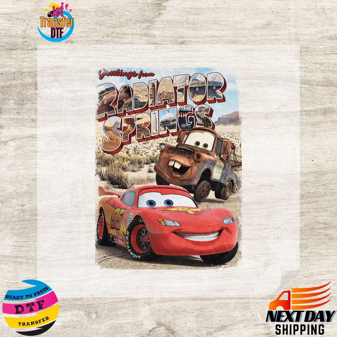 Radiator Springs Rug Radiator Springs Disney Cars DTF, Pixar Iron on Transfer - Etsy