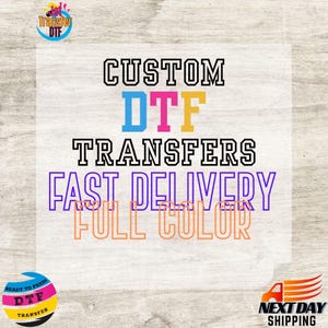 Your Logo Dtf Transfers, Custom Ready To Press, Personalized Design DTF, High Quality, Custom Ready To Ship, Heat Transfer, DTF Transfers