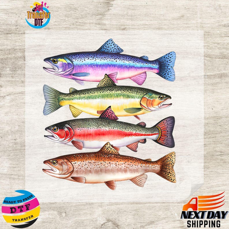 Colorful Fish DTF Transfer: Ready to Press Iron-on Decal - Etsy