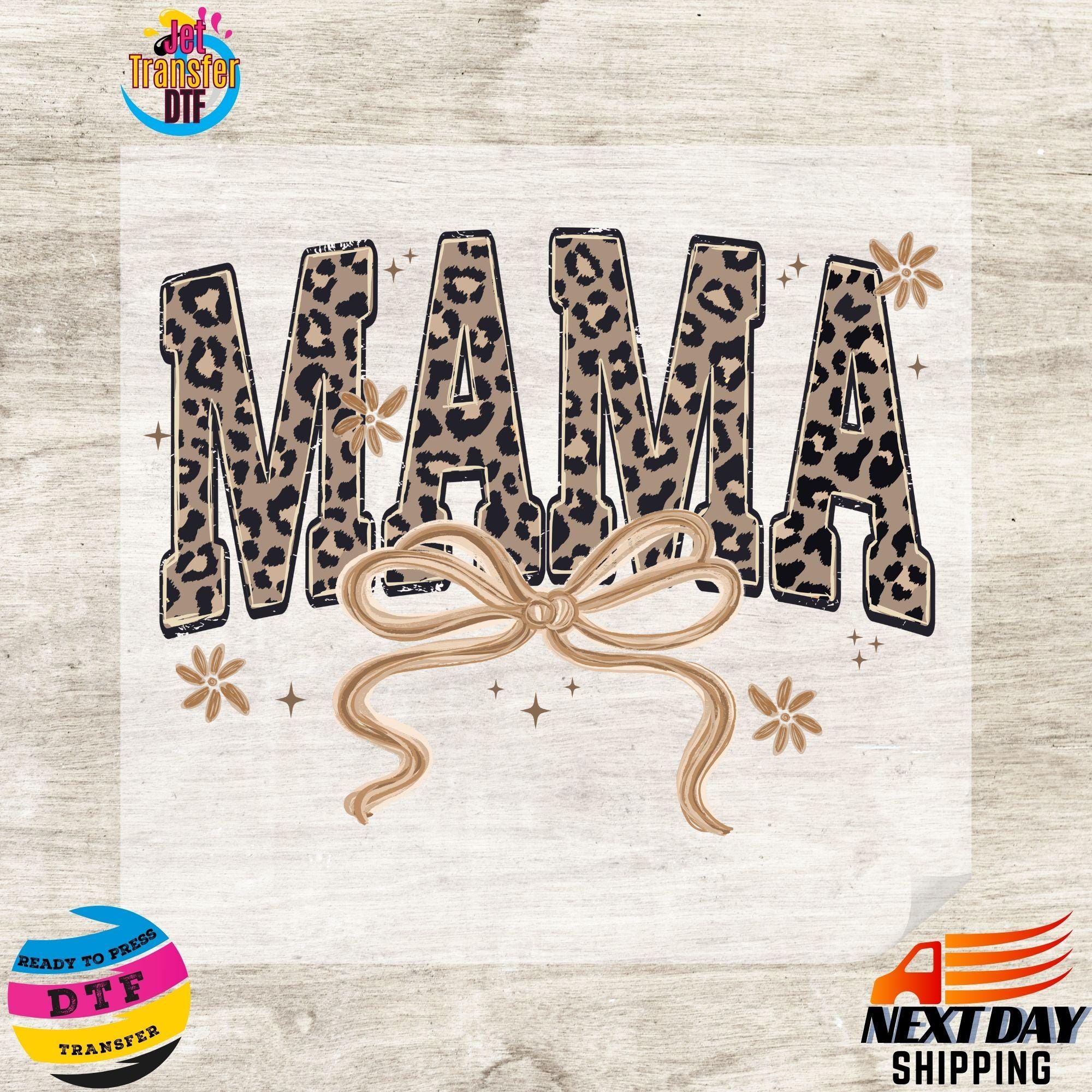 Mama Leopard Coquette Bow DTF Transfer, Ready to Press - Etsy