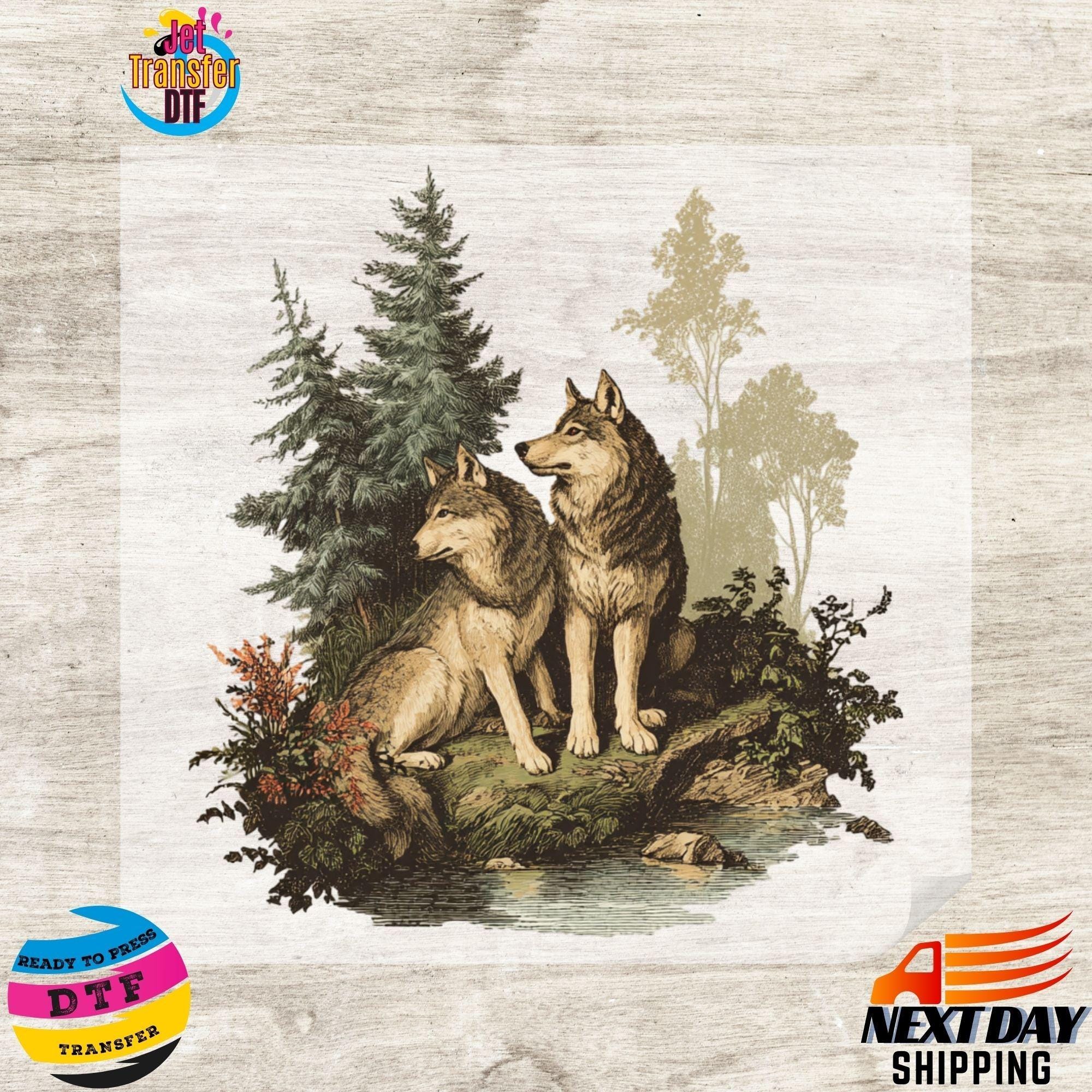 Vintage Wolf DTF Transfer, Nature Wolf DTF Print, DTF Transfer for ...