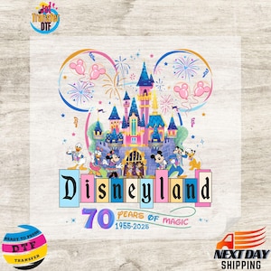 Disney 70th Anniversary Ready To Press, Magic Kingdom Dtf, Disneyland DTF Transfer, Custom Disney Dtf Print, Disney Family Vacation Dtf