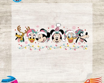 Disney Family Christmas Ready to Press, Disney Character DTF Transfer, Mickey Minnie Xmas Ready to Press, Disney Dtf Print, Direct to Film