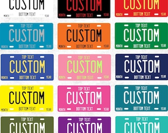 Personalized License Plate: Custom Color Name Plates,  Motorcycle, Bicycle, Scooter, Car, Golf Cart